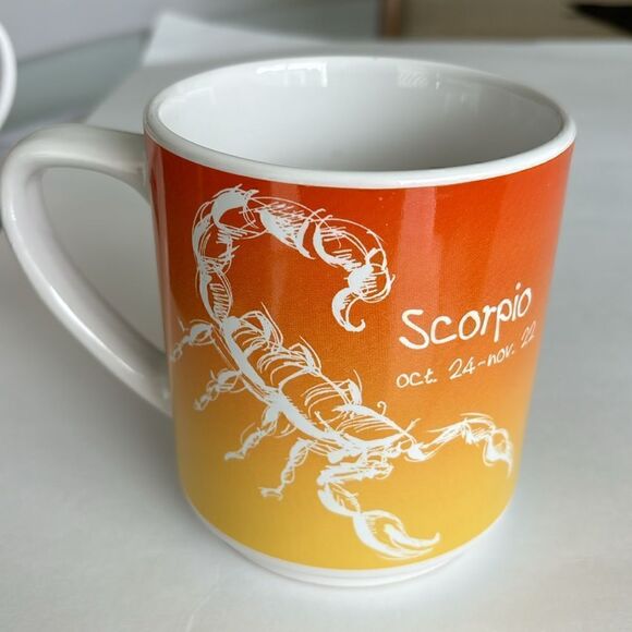 Scorpio Drawn Zodiac Coffee Mug Room Creative Orange Yellow - Picture 4 of 9